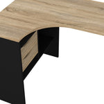 Function Plus Corner Desk 2 Drawers in Black Matt and Oak 71980118GMAK