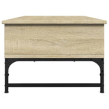 ZNTS Coffee Table Sonoma Oak 100x50x35 cm Engineered Wood and Metal 845392