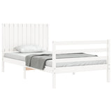 ZNTS Bed Frame without Mattress White 100x200 cm Solid Wood 3194757