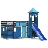 ZNTS Kids' Loft Bed with Tower without Mattress Blue 80x200 cm 3207070