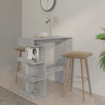 ZNTS Bar Table with Storage Rack Concrete Grey 100x50x101.5cm Engineered Wood 809453