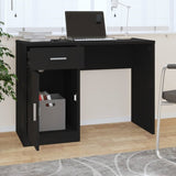 ZNTS Desk with Drawer&Cabinet Black 100x40x73 cm Engineered Wood 342653