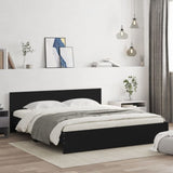 ZNTS Bed Frame without Mattress Black 200x200 cm 3207456