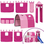 ZNTS Kids' Loft Bed with Tower without Mattress Pink 80x200 cm 3207095