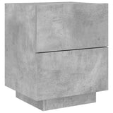 ZNTS Bedside Cabinets with LED Lights 2 pcs Concrete Grey Engineered Wood 836742