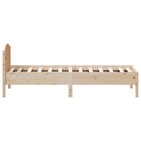 ZNTS Bed Frame without Mattress 75x190 cm Small Single Solid Wood Pine 842626