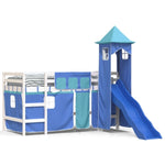 ZNTS Kids' Loft Bed with Tower without Mattress Blue 80x200 cm 3207067