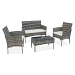 ZNTS Outdoor Living Room Balcony Rattan Furniture Four-Piece-Gray 36658779