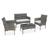 ZNTS Outdoor Living Room Balcony Rattan Furniture Four-Piece-Gray 36658779