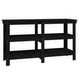 ZNTS Work Bench Black 142.5x50x80 cm Solid Wood Pine 823653