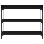 ZNTS Console Table with Shelves Black 100x30x80 cm 837807