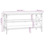 ZNTS TV Cabinet Smoked Oak 100x40x50 cm Engineered Wood 825794