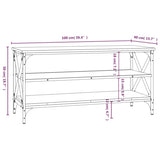 ZNTS TV Cabinet Smoked Oak 100x40x50 cm Engineered Wood 825794