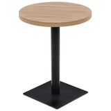 ZNTS Bistro Table MDF and Steel Round 60x75 cm Oak Colour 245612