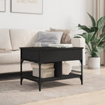 ZNTS Coffee Table Black 70x50x50 cm Engineered Wood and Metal 845361