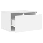 ZNTS Wall-mounted Bedside Cabinets with LED Lights 2 pcs White 836827