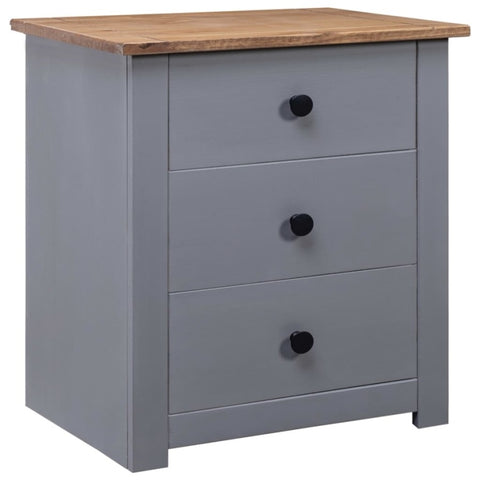 ZNTS Bedside Cabinet Grey 46x40x57 cm Pinewood Panama Range 282653