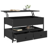 ZNTS Coffee Table Black 85x50x50 cm Engineered Wood and Metal 845386