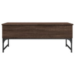 ZNTS Coffee Table Brown Oak 100x50x40 cm Engineered Wood and Metal 845380