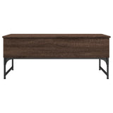 ZNTS Coffee Table Brown Oak 100x50x40 cm Engineered Wood and Metal 845380