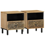 ZNTS Bedside Cabinets 2 pcs 40x33x46 cm Solid Wood Mango 358219