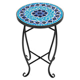 ZNTS Inlaid With Diamond-Colored Sea Mosaics With Round Terrace Bistro Tables 91743303