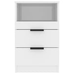 ZNTS Bedside Cabinets 2 pcs High Gloss White Engineered Wood 811245