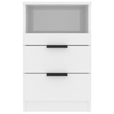 ZNTS Bedside Cabinets 2 pcs High Gloss White Engineered Wood 811245