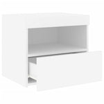 ZNTS Bedside Cabinet with LED Lights White 50x40x45 cm 836763