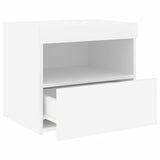 ZNTS Bedside Cabinet with LED Lights White 50x40x45 cm 836763