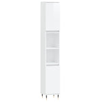 ZNTS 3 Piece Bathroom Cabinet Set High Gloss White Engineered Wood 3187783