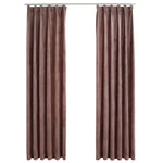 ZNTS Blackout Curtains 2pcs with Hooks Velvet Antique Pink 140x245cm 134526