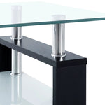 ZNTS Coffee Table Black and Transparent 95x55x40 cm Tempered Glass 330303