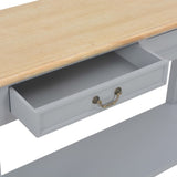 ZNTS Console Table Grey 110x35x80 cm Wood 249902