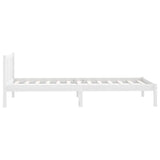 ZNTS 810068 Bed Frame without Mattress White Solid Wood 90x200 cm