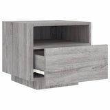 ZNTS Bedside Cabinets with LED Lights 2 pcs Grey Sonoma 40x39x37 cm 836809