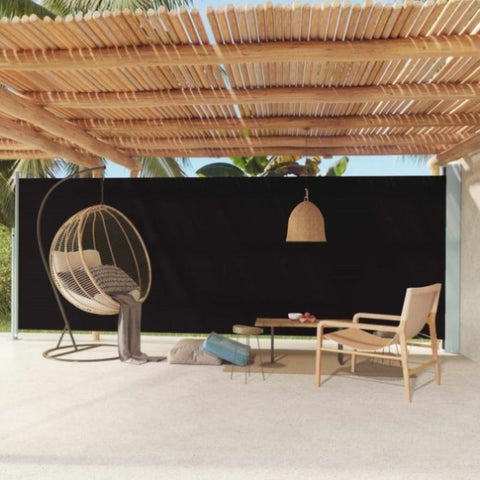 ZNTS Patio Retractable Side Awning 200x600 cm Black 317970