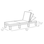 ZNTS Keter Sunlounger with Cushion Daytona Graphite 441306