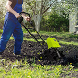 ZNTS Electric 1500W Tiller, Upgraded Foldable Garden Soil Cultivator Rotavator with 6 Sharp Blades, 40cm 30875674
