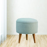 Round Grey Tweed Footstool IN140
