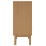 ZNTS Bedside Cabinet OLDEN Grey and Brown Solid Wood Pine 358586