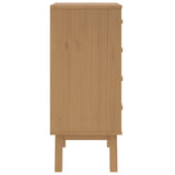 ZNTS Bedside Cabinet OLDEN Grey and Brown Solid Wood Pine 358586