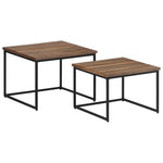 ZNTS Nesting Coffee Tables 2 pcs Solid Wood Teak 358536