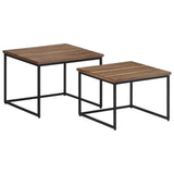 ZNTS Nesting Coffee Tables 2 pcs Solid Wood Teak 358536