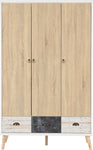 ZNTS Nordic 3 Door 3 Drawer Wardrobe 100-101-094