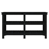 ZNTS Work Bench Black 142.5x50x80 cm Solid Wood Pine 823653