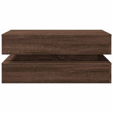 ZNTS Coffee Table with LED Lights Brown Oak 90x50x40 cm 839867