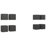 ZNTS Wall Mounted TV Cabinets 8 pcs Grey 30.5x30x30 cm 3078949