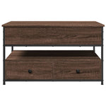 ZNTS Coffee Table Brown Oak 85x50x50 cm Engineered Wood and Metal 845390