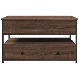 ZNTS Coffee Table Brown Oak 85x50x50 cm Engineered Wood and Metal 845390